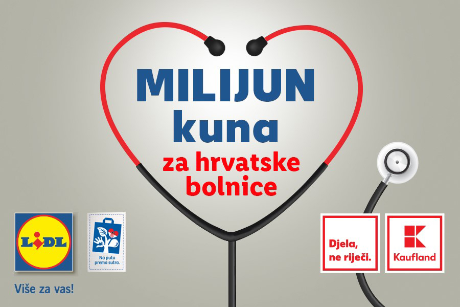 Kaufland Hrvatska i Lidl Hrvatska zajednički su donirali ukupno milijun kuna hrvatskim bolnicama