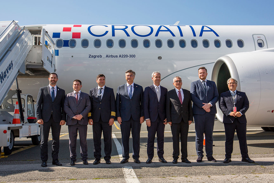 Prvi zrakoplov Airbus A220 Croatia Airlinesa sletio u Hrvatsku